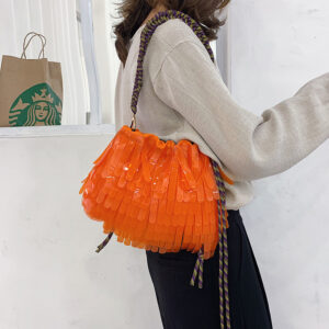 All-match shoulder messenger bag hit color jelly bag
