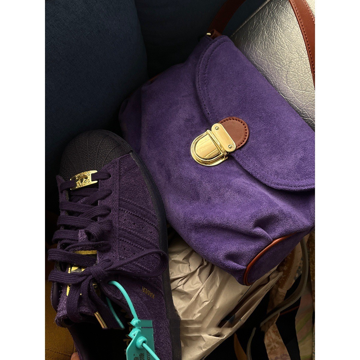 Niche Suede Purple Underarm Bag - Image 5