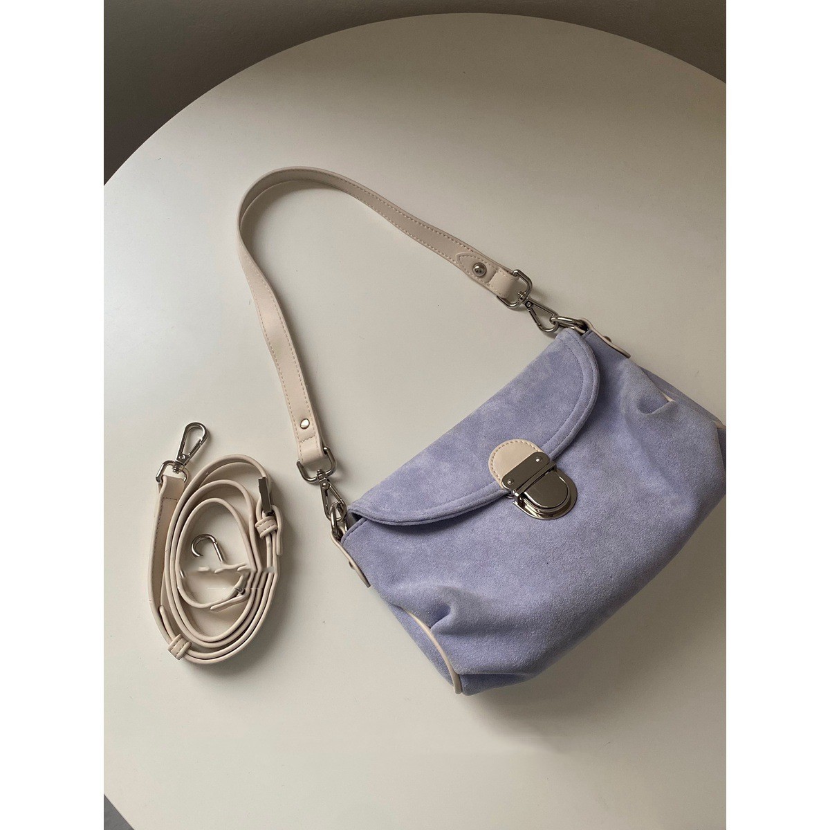 Niche Suede Purple Underarm Bag - Image 4